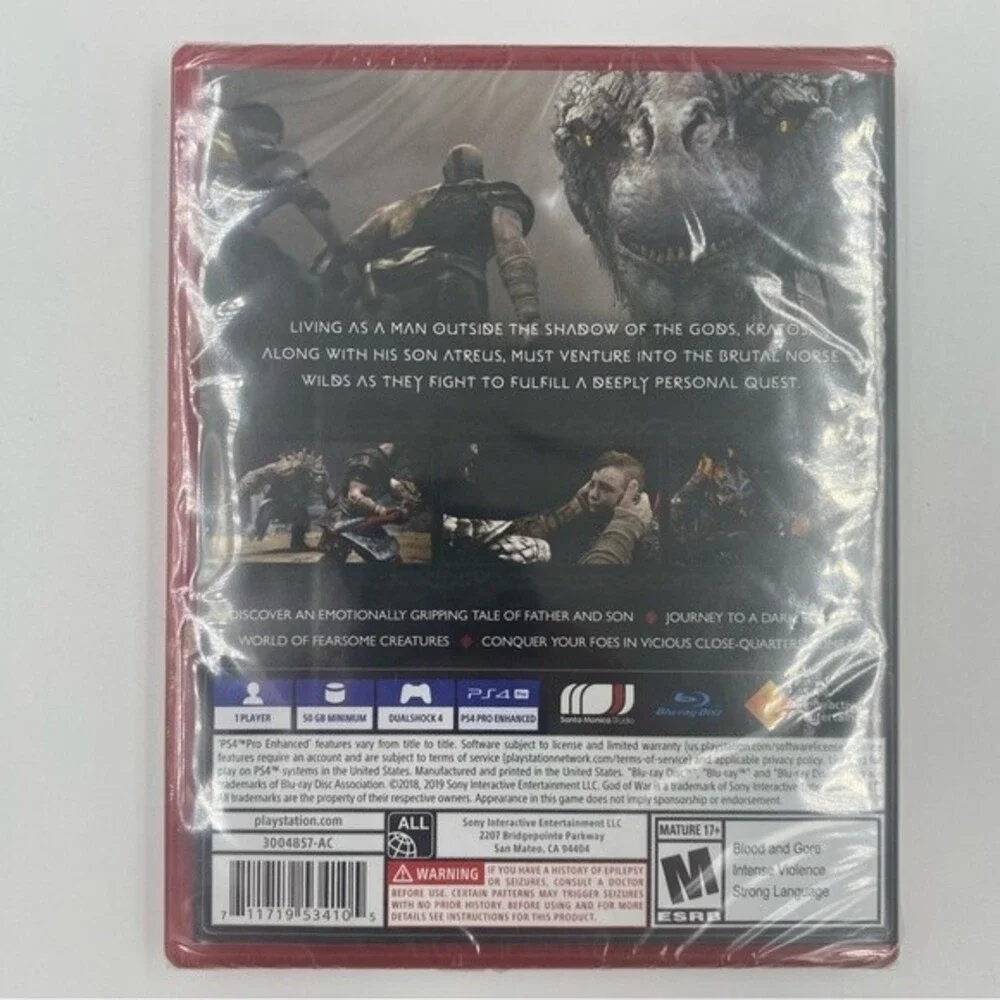 NWT Playstation PS4 God Of War Video Game